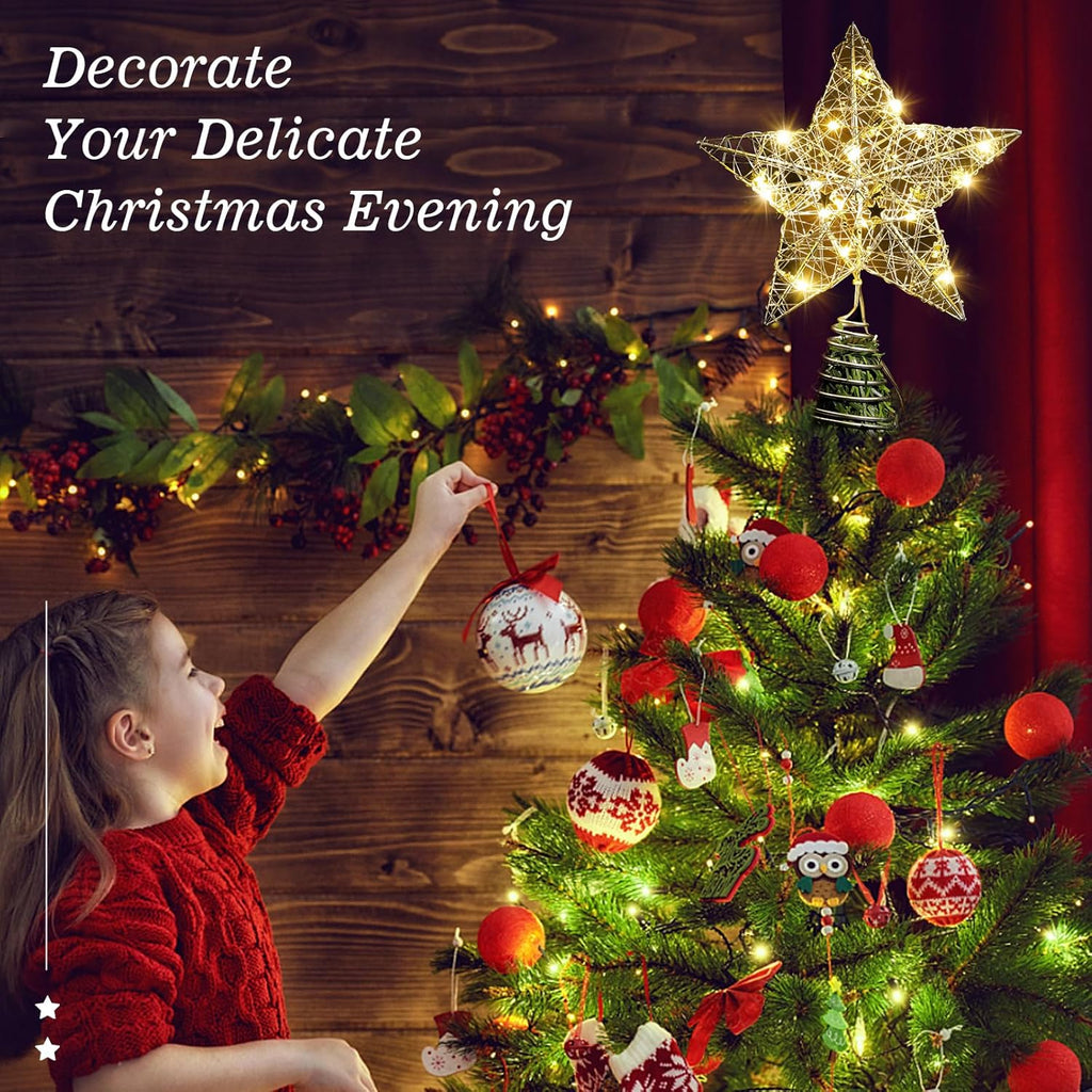BRAND NEW ~ 8 Lighting Modes USB LED Christmas Star Tree Topper
