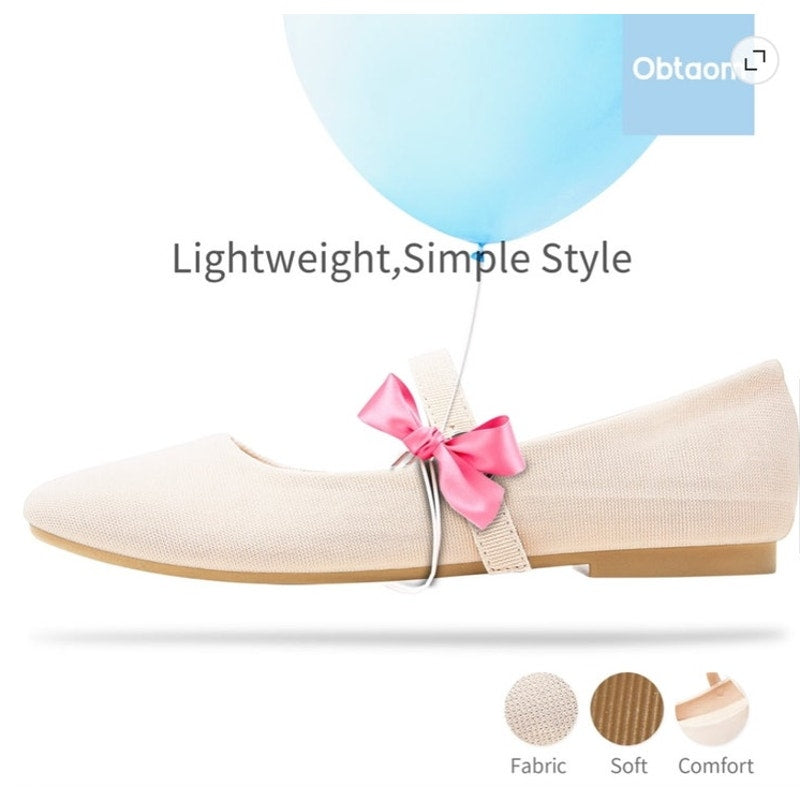 NWT ~ Women's Beige Mary Jane Round Toe Ballet Flats Dressy Fabric Shoes Size 10