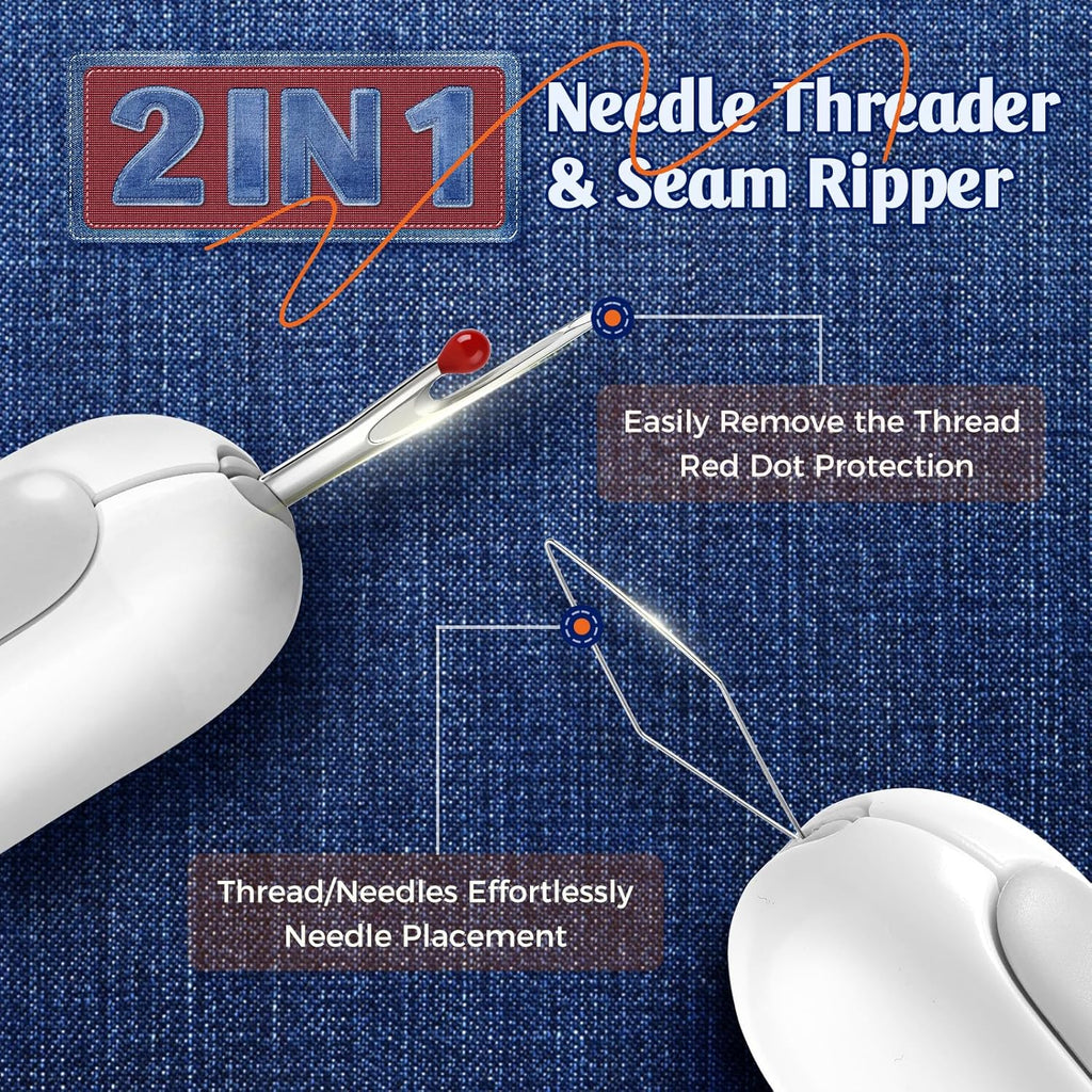 BRAND NEW ~ 3 Pack ~ 2 in 1 Sewing Needle Easy Threader Seam Ripper Tool Stitch Removal