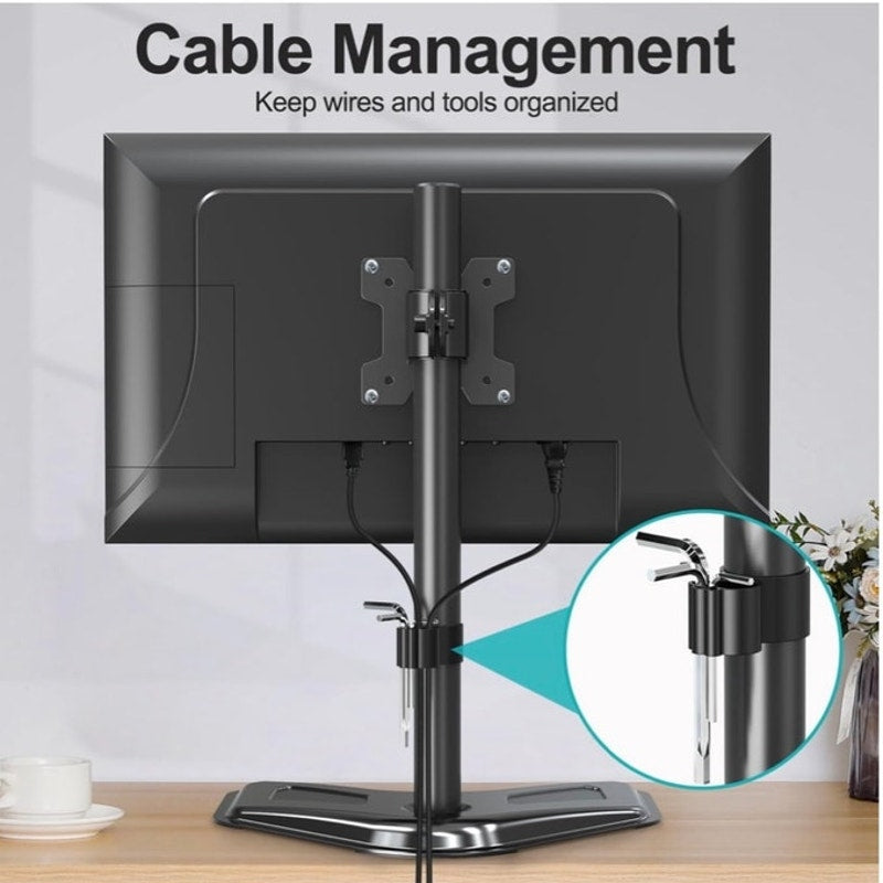 BRAND NEW ~ Black Single Monitor Stand Fits 13" to 32" Screen Desk Monitor Mount