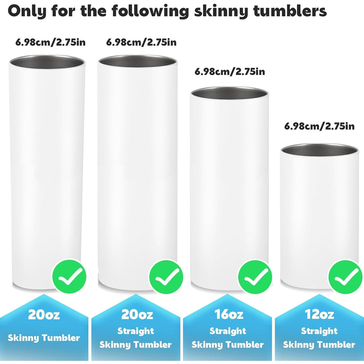 BRAND NEW ~ Set/6 ~ 20oz Skinny Tumbler Spill Proof Replacement Lids
