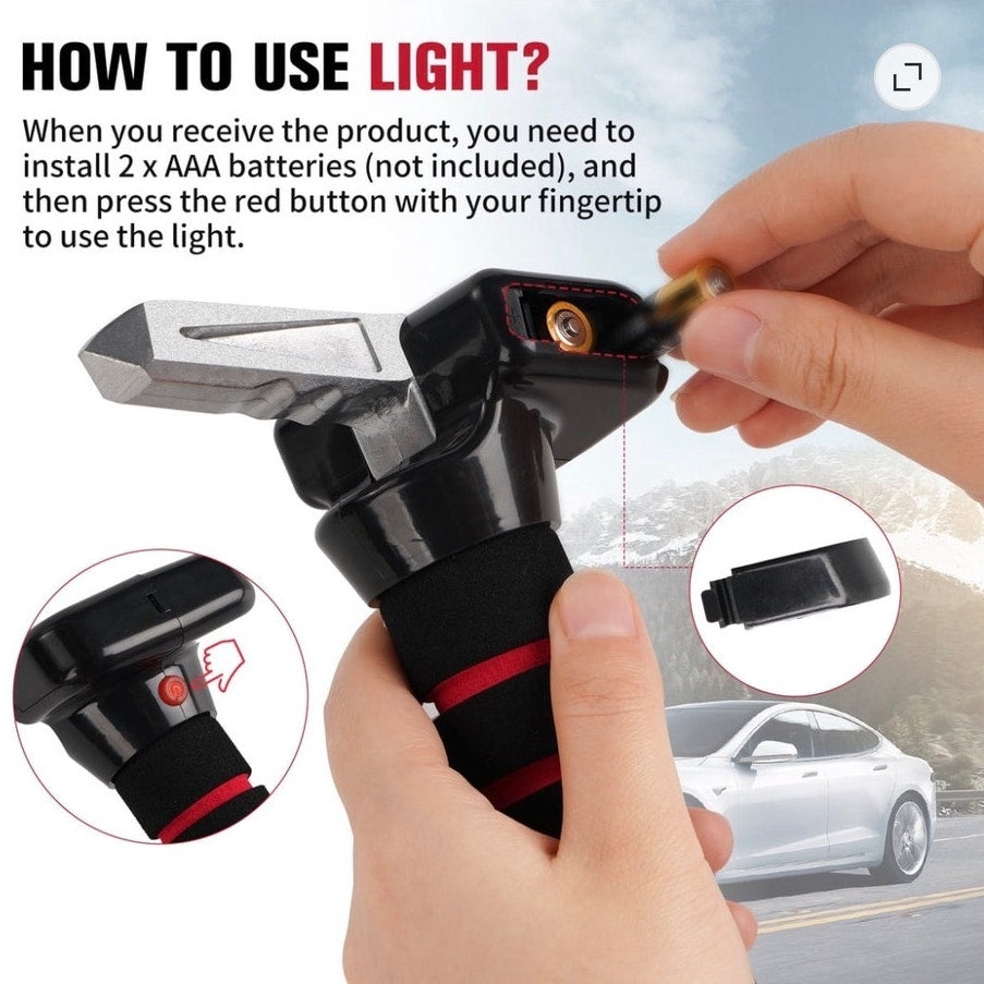 BRAND NEW ~ 4 in 1 Vehicle Car Support Assist Handle LED Light Seatbelt Cutter
