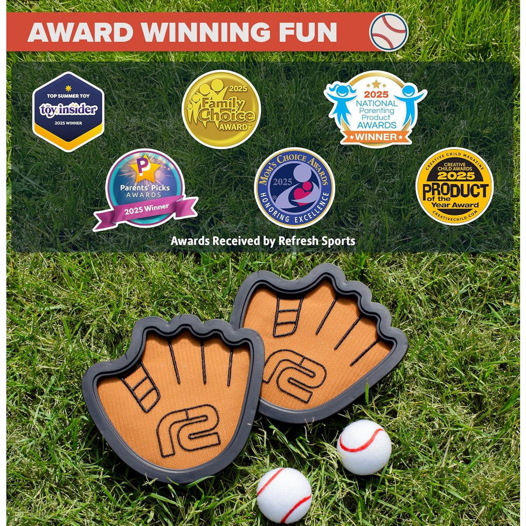BRAND NEW ~ Toss and Catch Ball Game Set Beginner Baseball Training Gloves
