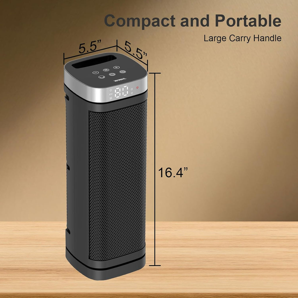 BRAND NEW ~ Black 17" Electric Space Heater Thermostat & Oscillation 12hr Timer