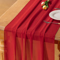 BRAND NEW ~ Long 14ft Red Chiffon Sheer Table Runner ~ 29" x 170" Party Wedding