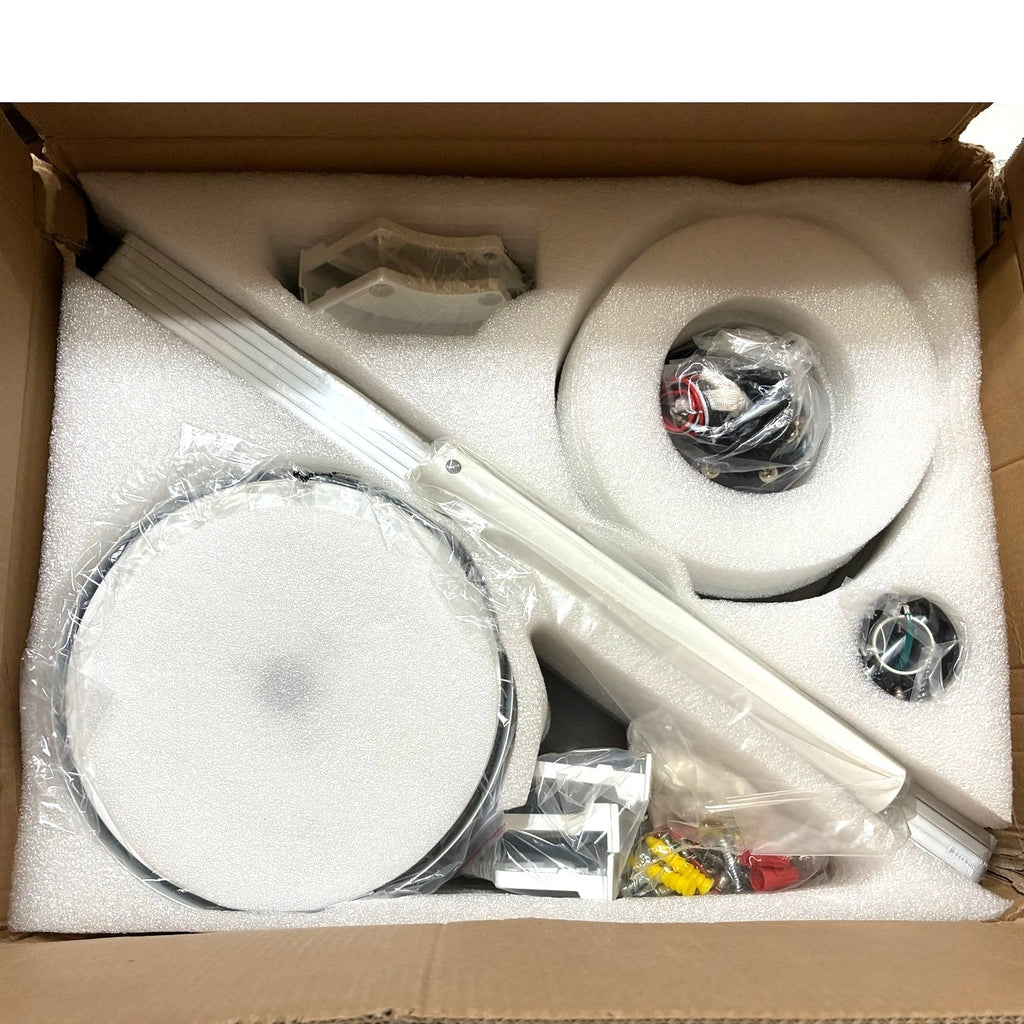 BRAND NEW ~ 52" Low Profile Flush Mount White Ceiling Fan with Lights & Remote