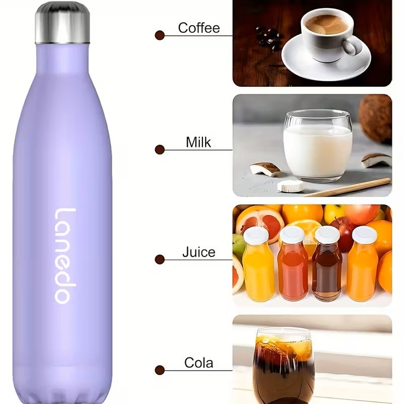 BRAND NEW ~ Tall Dark Blue 25oz Vacuum Insulated Leakproof Hot & Cold Water Bottle