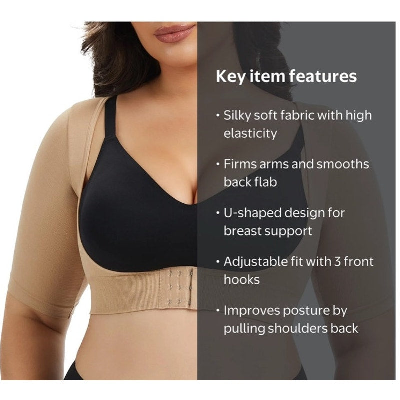 NWT Plus Size Shapewear Upper Arm Shaper Short Sleeve Slimmer Compression Top 1X
