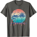NWT ~ Florida Vintage Summer Vibes Beach Sunset Retro Palm Tree T-Shirt ~ LARGE