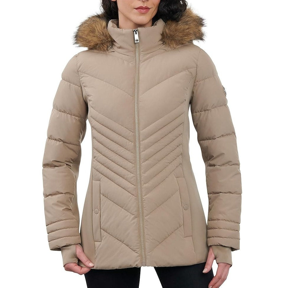 BRAND NEW ~ NWT ~ Women's Plus Size LONDON FOG Taupe Active Puffer Jacket ~ 3X