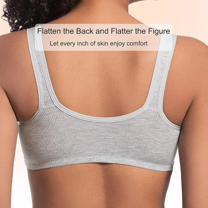 NWT ~ 2 Pack Women's Front Closure Wireless Full Coverage Ribbed Bras ~ Plus XXL