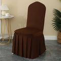 BRAND NEW ~ Set/4 Brown Removable Fitted Chair Skirt Stretch Spandex Covers