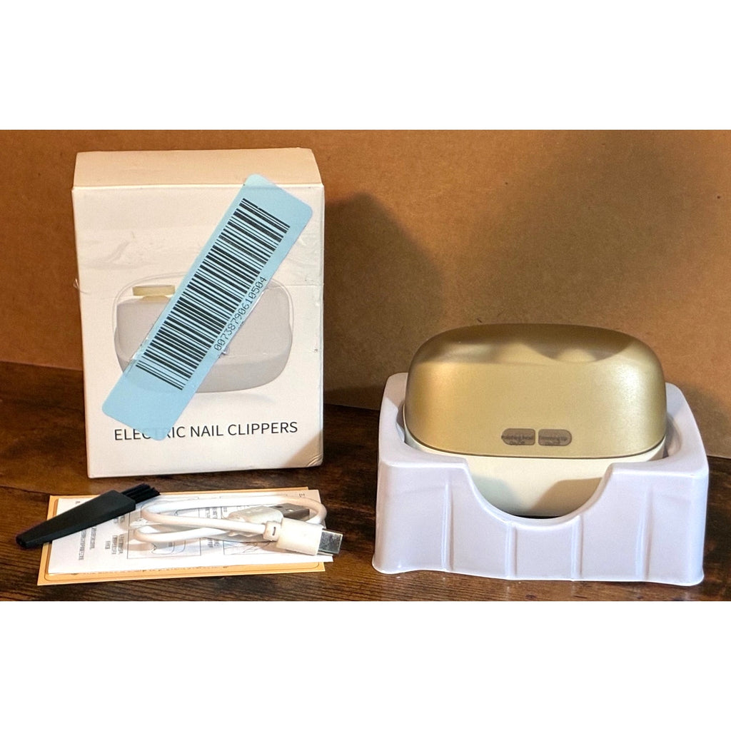BRAND NEW ~ 2 in 1 Electric Nail Clipper Trimmer Polishing LED Light & Storage
