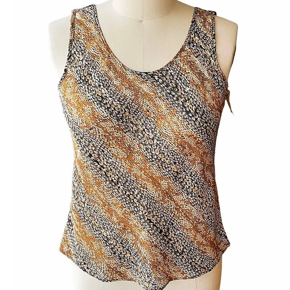 NWT ~ Vintage CINEMA EXOILE Metallic Cami Blouse Top Gold Threaded ~Womens SMALL
