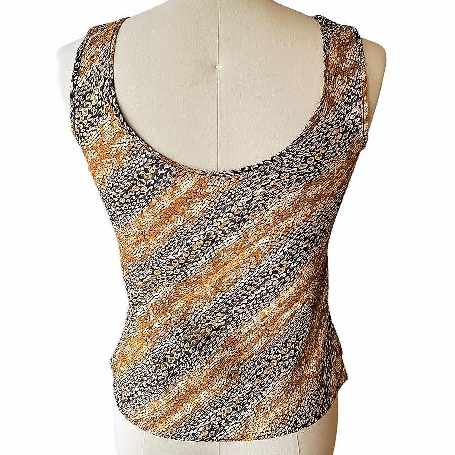 NWT ~ Vintage CINEMA EXOILE Metallic Cami Blouse Top Gold Threaded ~Womens SMALL