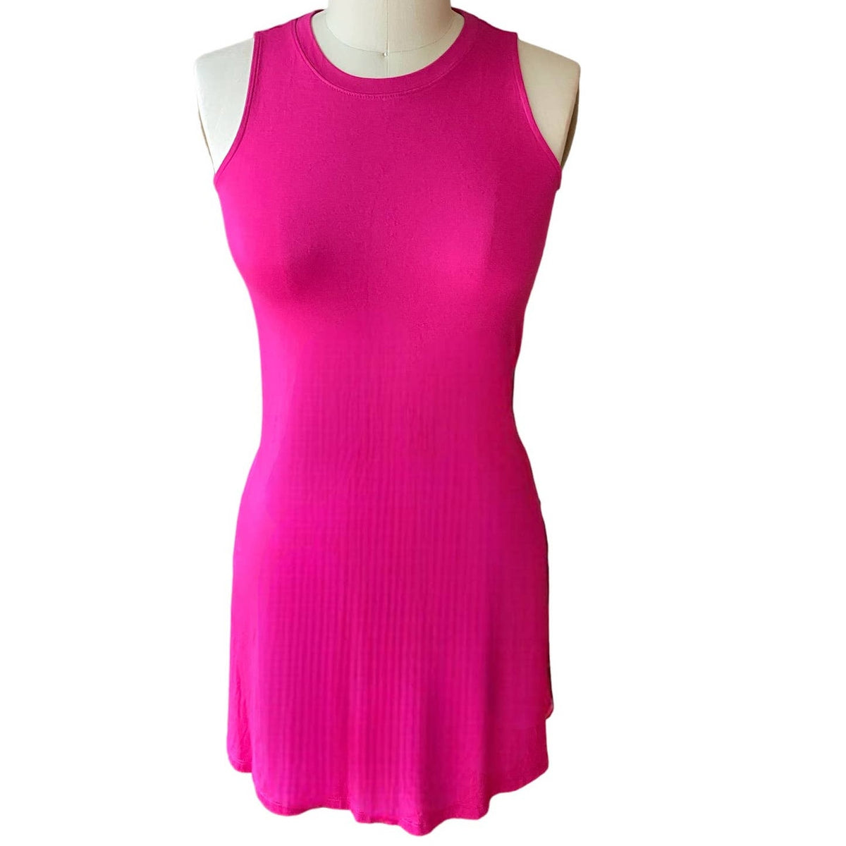 NWT ~ TIME & TRU Pink Tank Top Sleeveless POCKETS Knit Dress ~ Womens Size SMALL