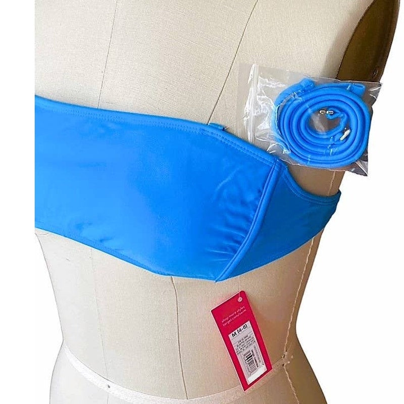 NWT ~ XHILARATION Removeable Straps Blue Bikini Top ~ Womens Size MEDIUM