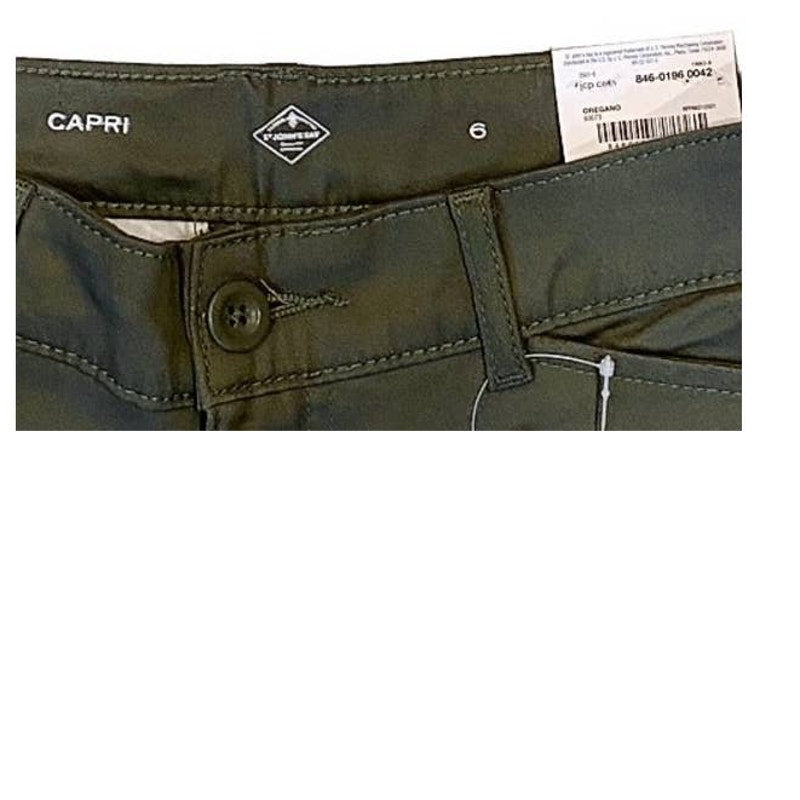 NWT ~ ST JOHNS BAY Mid Rise Oregano Green Casual Capri Pants ~ Women's Size 6