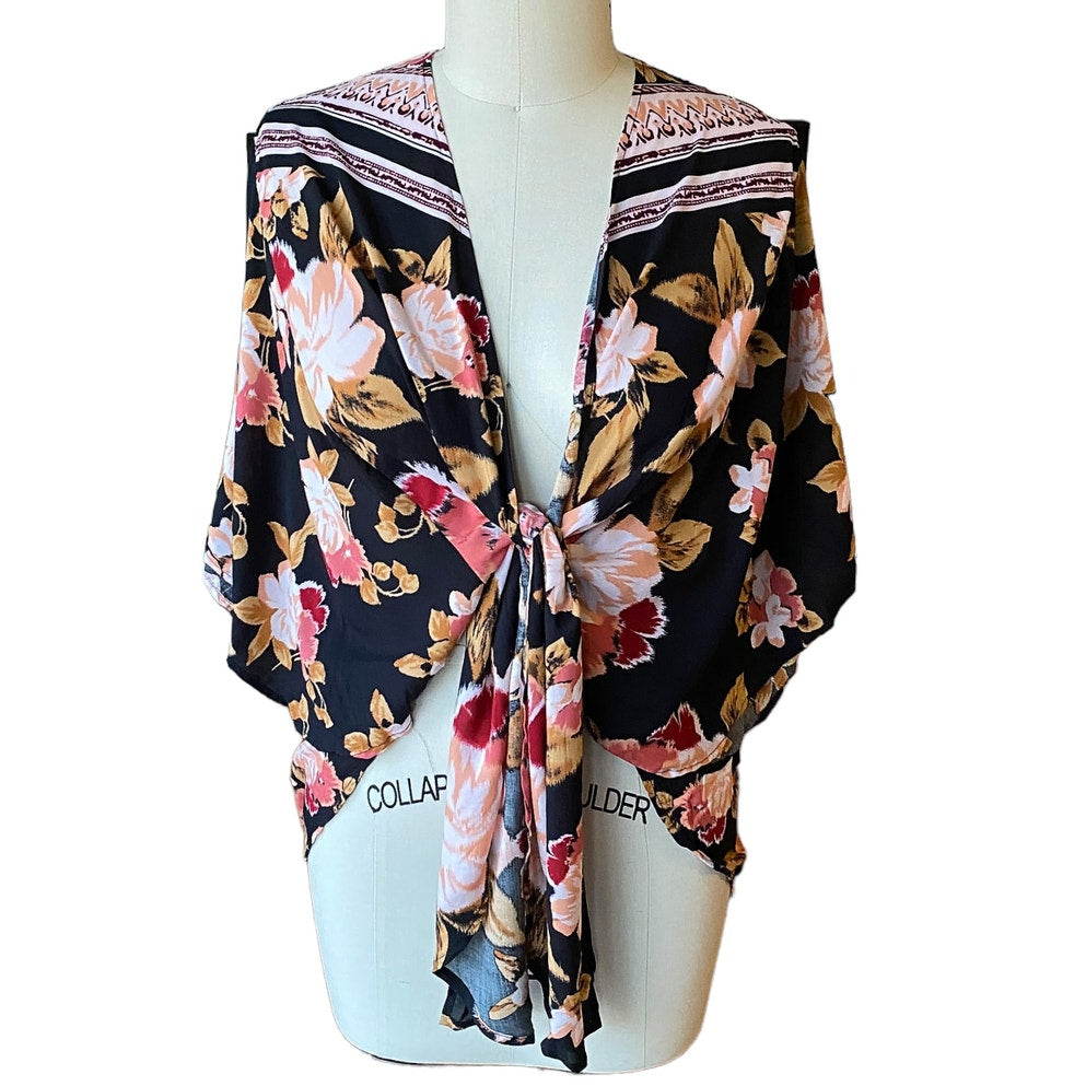 NWT Floral Kimono Wrap Blouse by Maurices ~ Women's Top Size "One Size"