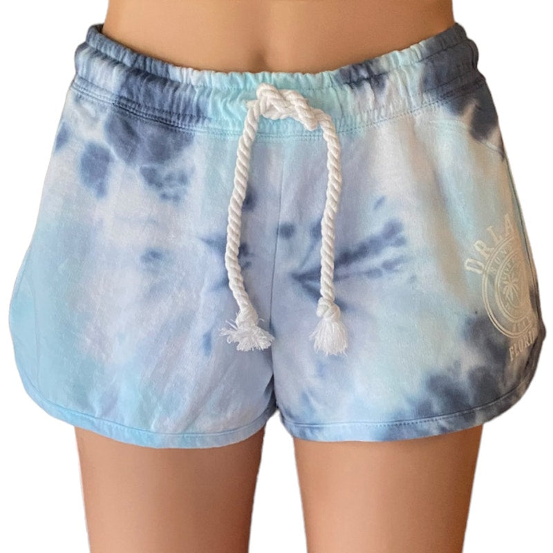 NWT DISNEY Gifts Orlando Florida Blue Tie Dye Shorts DREAMSICLE ~ LARGE