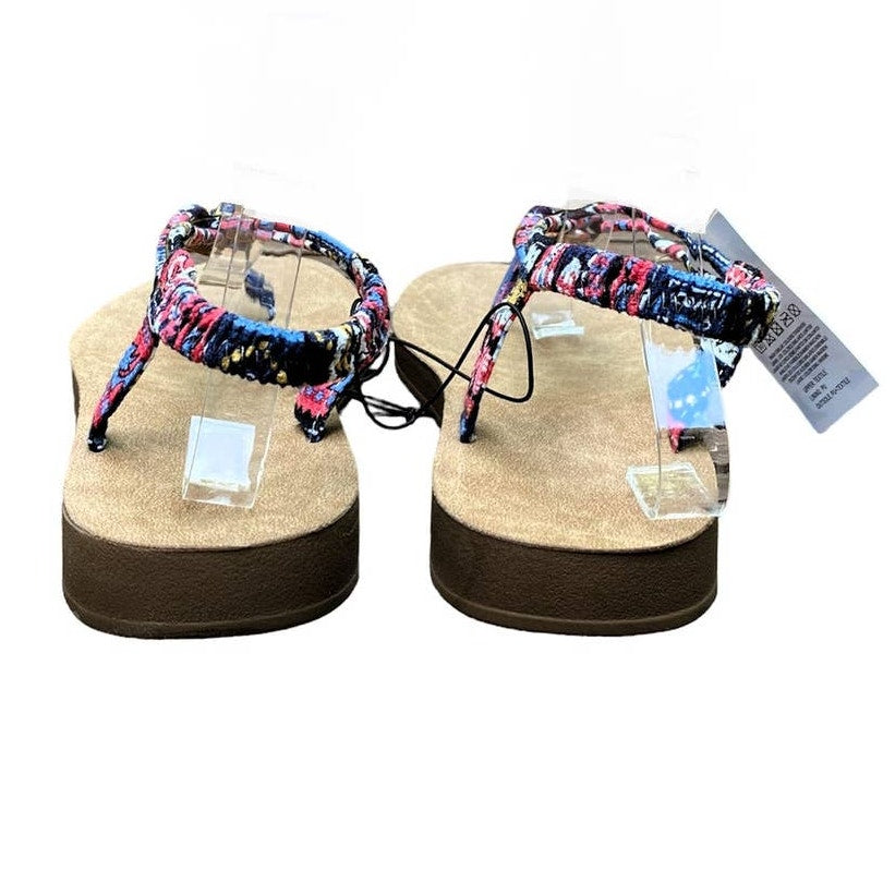 NWT ~ Bohemian Gold & Multicolor Flat Boho Strappy Sandals Shoes ~ Women's 11
