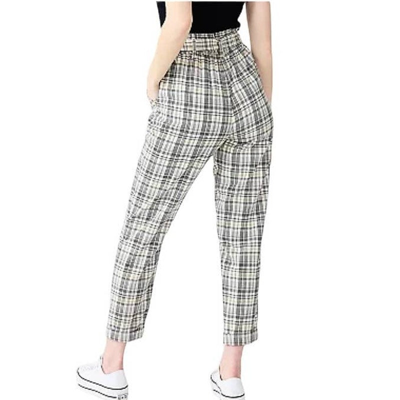 NWT ~ SO Black & Gray Paperbag Tapered Leg Cotton Pants ~ Juniors Womens Size 11