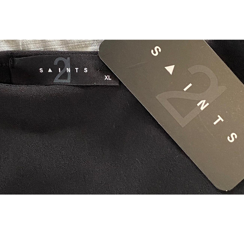 NWT ~ 21 SAINTS Sleeveless Black Square Neck Halter Cami Top ~ Women's Size XL