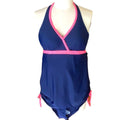 BRAND NEW Ladies SWIMSUIT ~ Women's Plus Size 16 ~ Blue & Salmon Pink ~ ATHLETIC