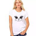 BRAND NEW Ladies White CAT T-Shirt ~ Black Cat ~ NWT ~ Size SMALL
