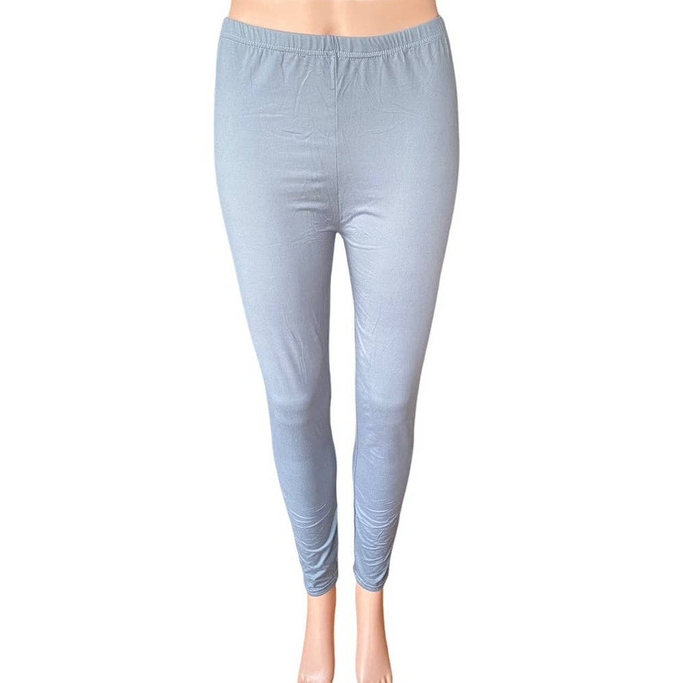 NWT DU DN NORTH Silver Gray Silky Soft Leggings ~ Women's Curvy Size