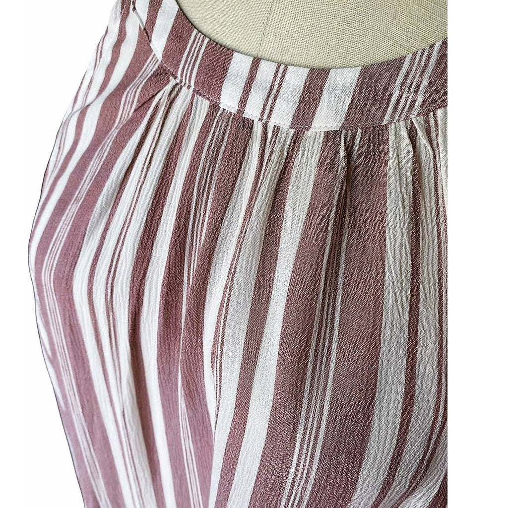 NWT ~ TORRID Brick Red Stripe Rayon Goddess Blouse Top ~ Women's Size 3 ( 3X )
