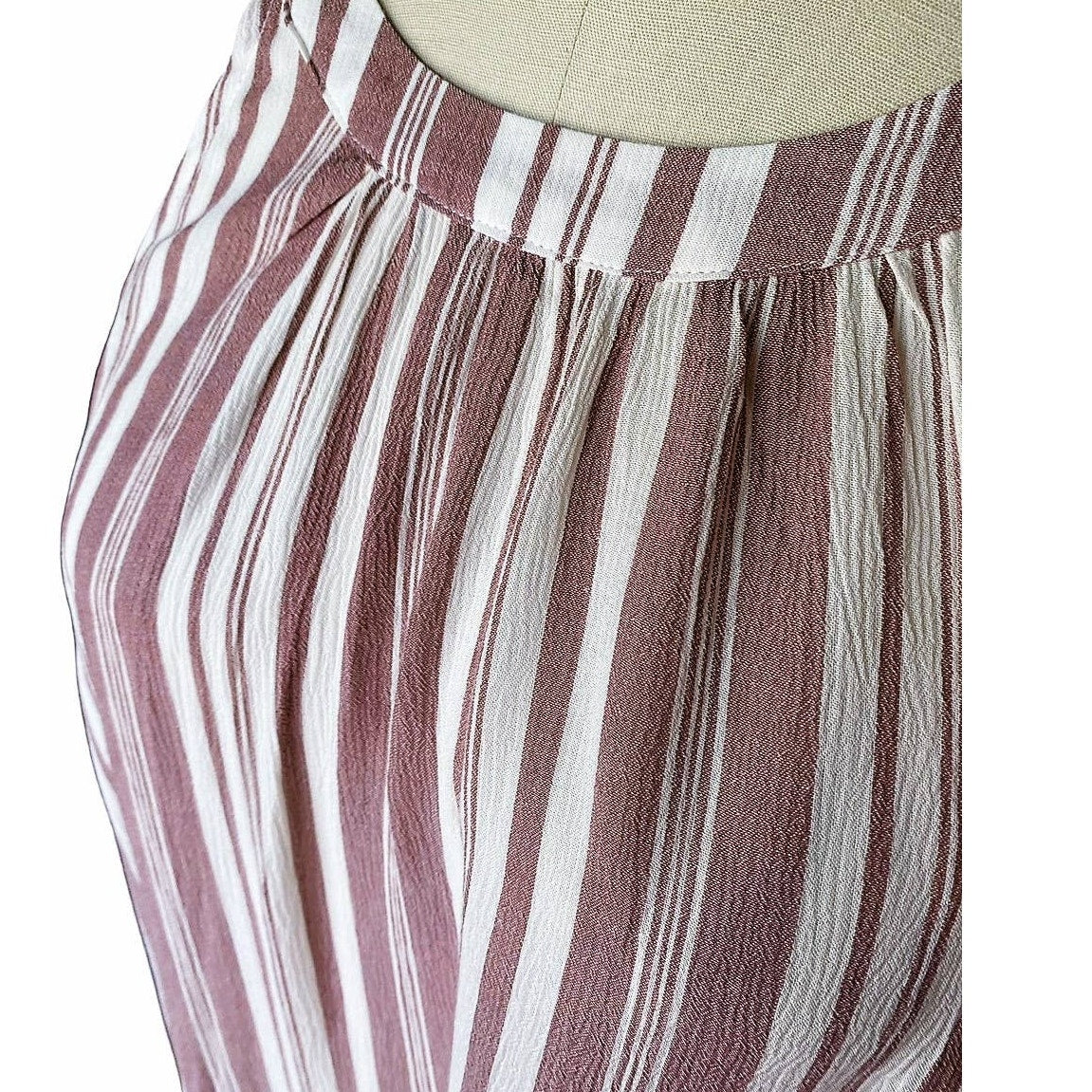NWT ~ TORRID Brick Red Stripe Rayon Goddess Blouse Top ~ Women's Size 3 ( 3X )