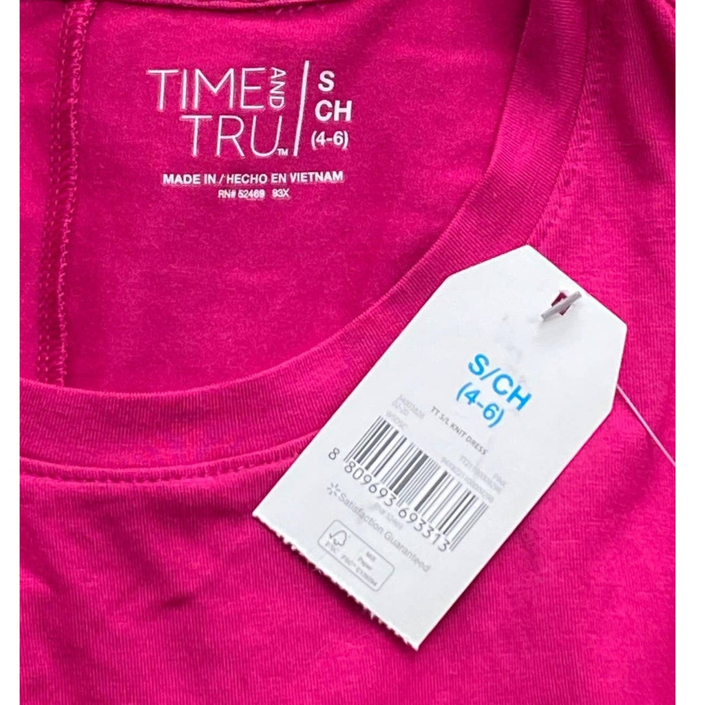 NWT ~ TIME & TRU Pink Tank Top Sleeveless POCKETS Knit Dress ~ Womens Size SMALL