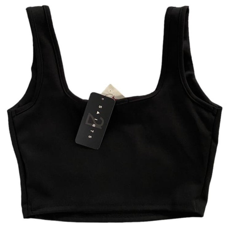 NWT ~ 21 SAINTS Sleeveless Black Square Neck Halter Cami Top ~ Women's Size XL