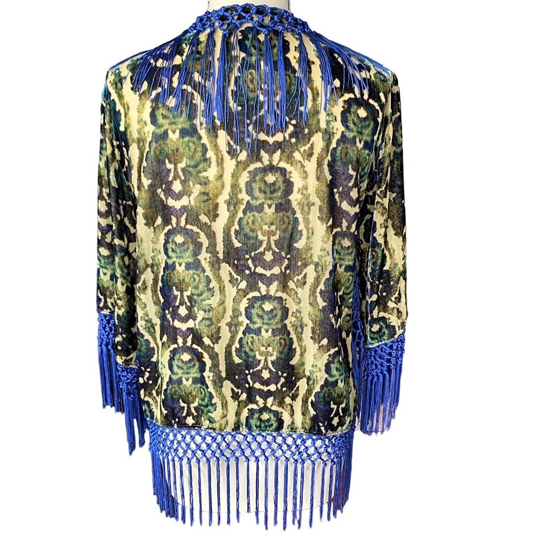 NWT ~ URBAN OUTFITTERS Bohemian Velvet Fringe Boho Poncho Open Sheer Kimono