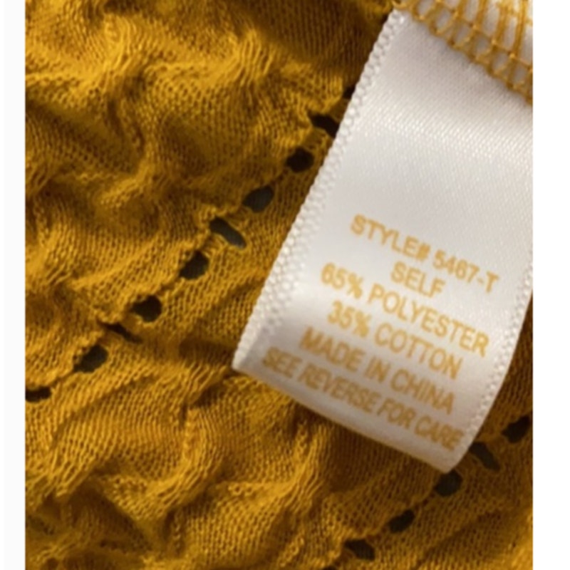 NWT ~ CHANCE Mustard Gold Sheer Eyelet Babydoll Tunic Top ~ Women's MEDIUM