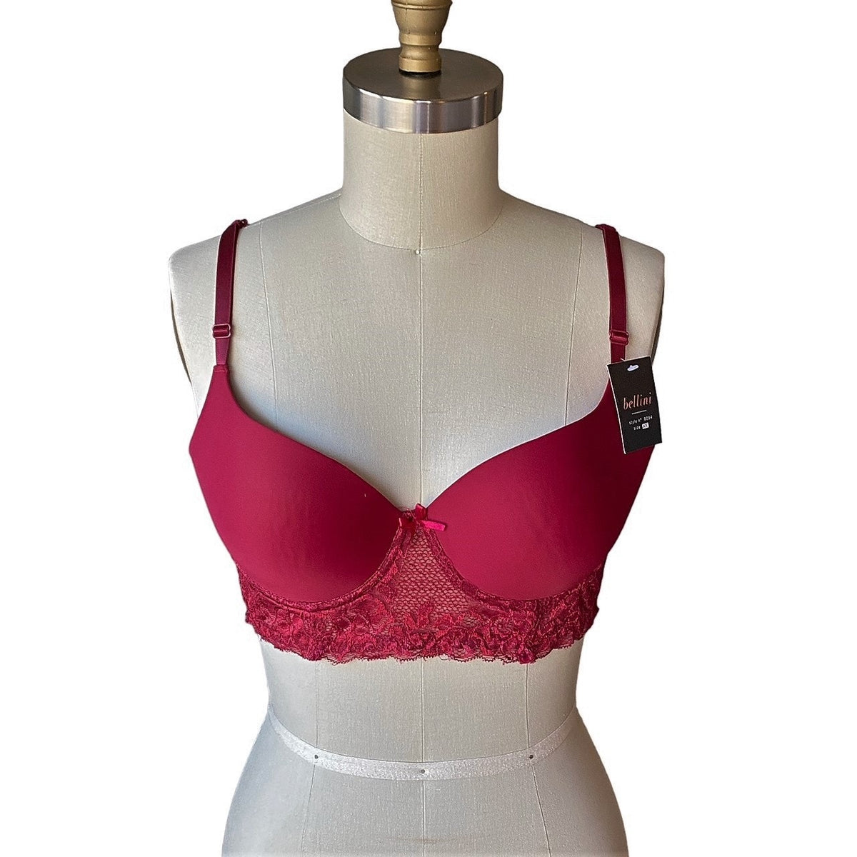 NWT 2 BELLINI Lace Underwire Black & Red Bras ~ Womens Bra Size 40C