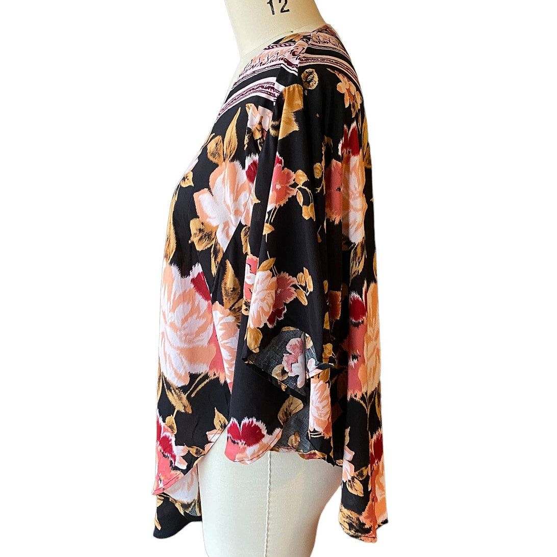 NWT Floral Kimono Wrap Blouse by Maurices ~ Women's Top Size "One Size"
