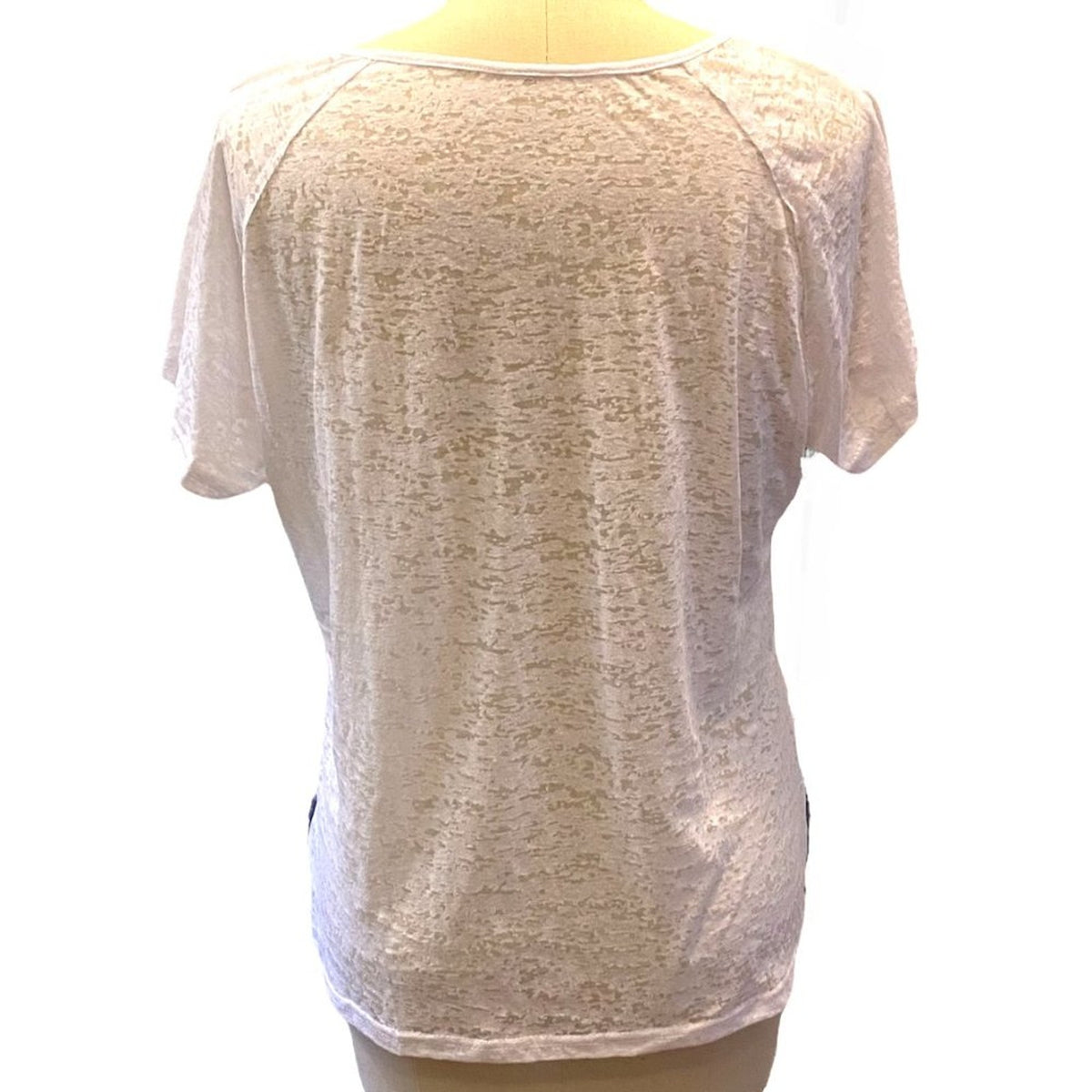 NWT -  Ladies White Burnout Summer Shirt Denim Blue Trim ~ NWOT ~ XL
