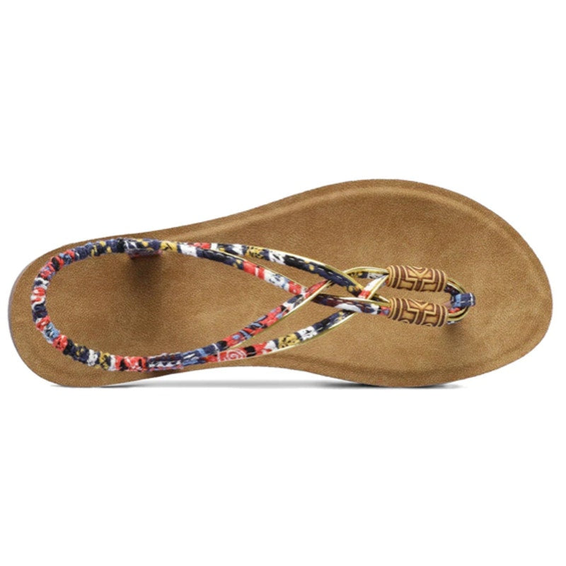 NWT ~ Bohemian Gold & Multicolor Flat Boho Strappy Sandals Shoes ~ Women's 11