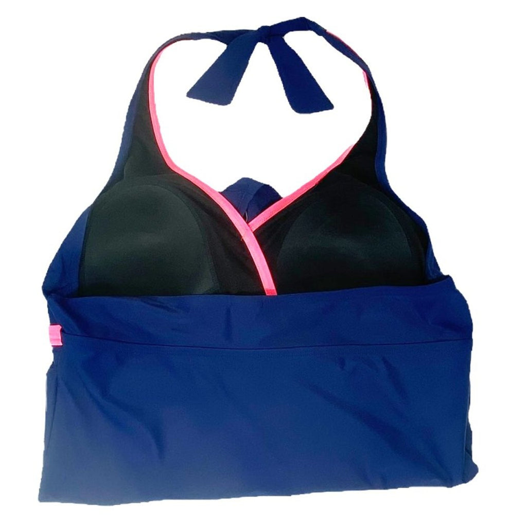 BRAND NEW Ladies SWIMSUIT ~ Women's Plus Size 16 ~ Blue & Salmon Pink ~ ATHLETIC
