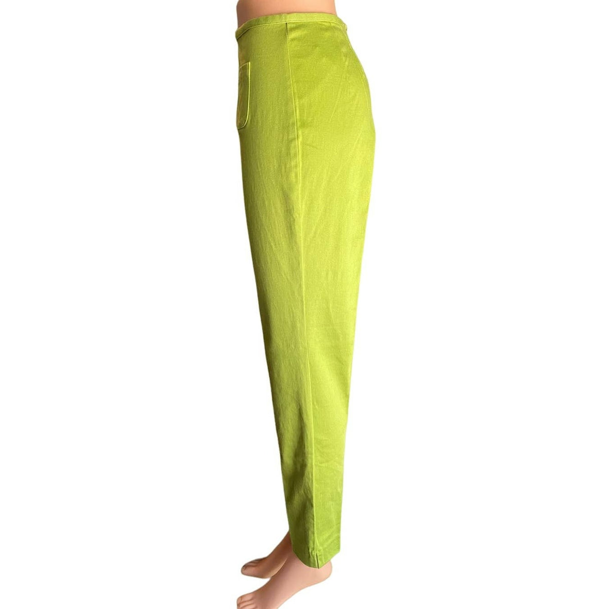 NWT ~ Lime Green Skinny Cotton Pants by Campagnie International Express~ 9 / 10