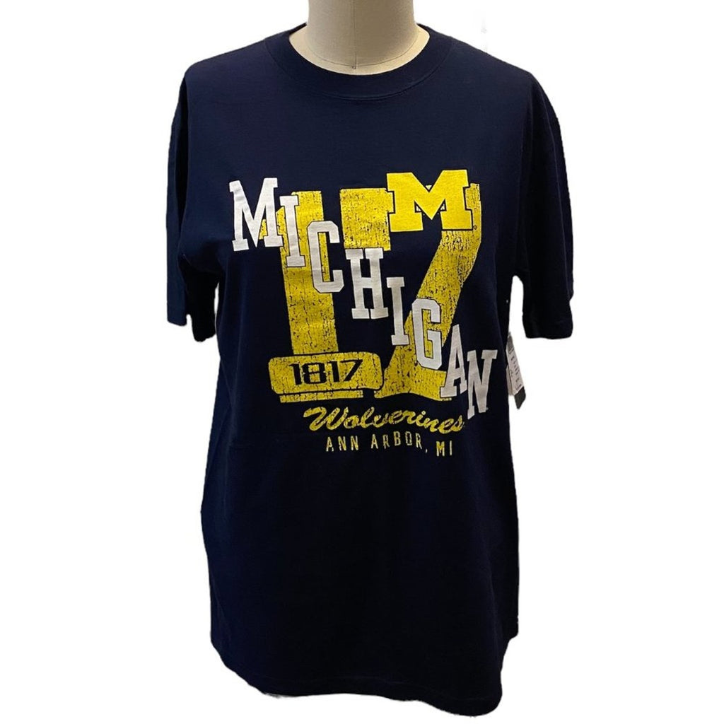 NWT -  Men's U of M Michigan T Shirt ~ NWT ~ Size L ~ Blue & Gold Maize