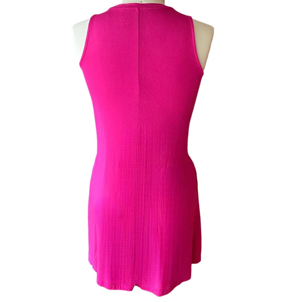 NWT ~ TIME & TRU Pink Tank Top Sleeveless POCKETS Knit Dress ~ Womens Size SMALL