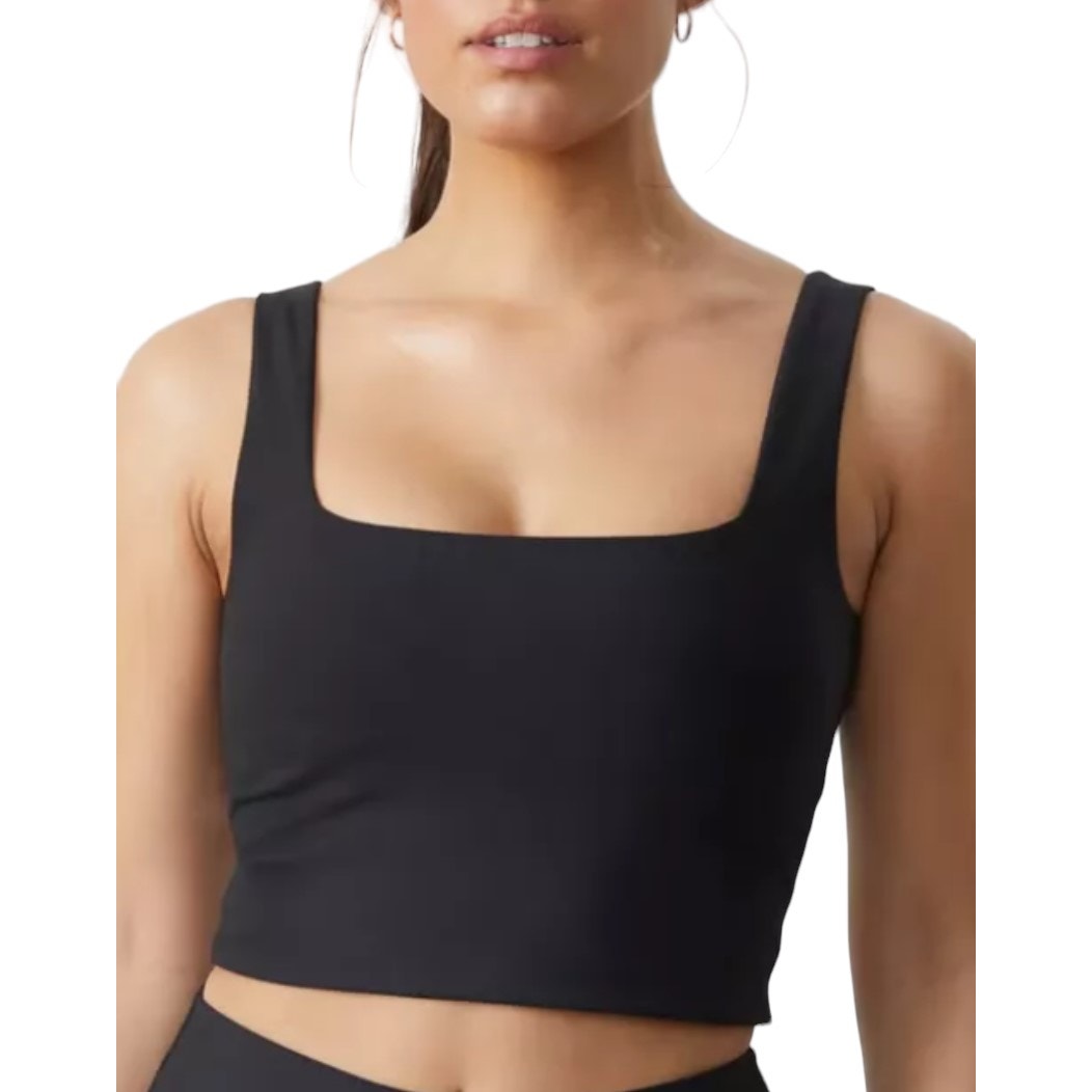 NWT ~ 21 SAINTS Sleeveless Black Square Neck Halter Cami Top ~ Women's Size XL