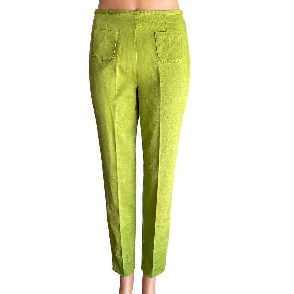 NWT ~ Lime Green Skinny Cotton Pants by Campagnie International Express~ 9 / 10