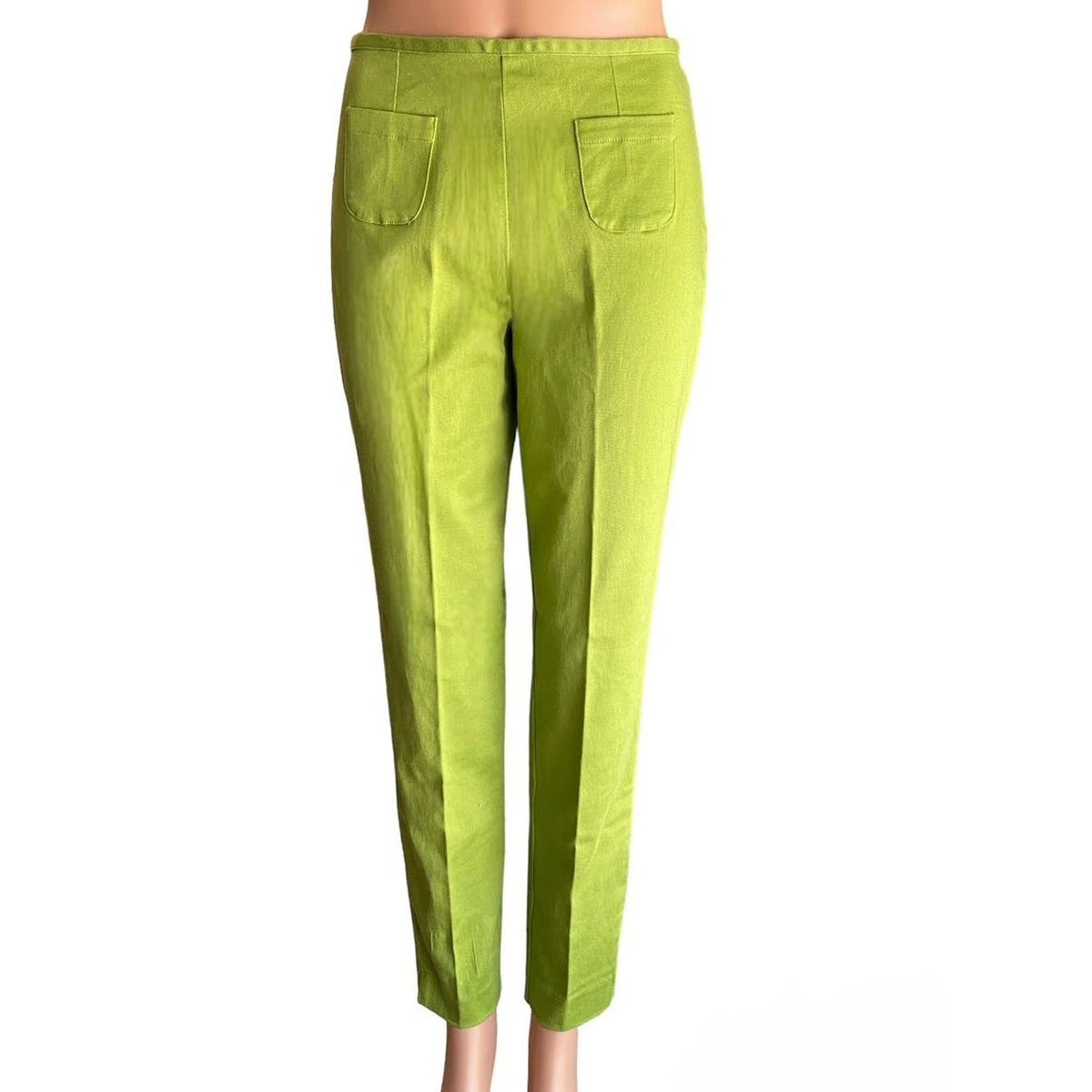 NWT ~ Lime Green Skinny Cotton Pants by Campagnie International Express~ 9 / 10