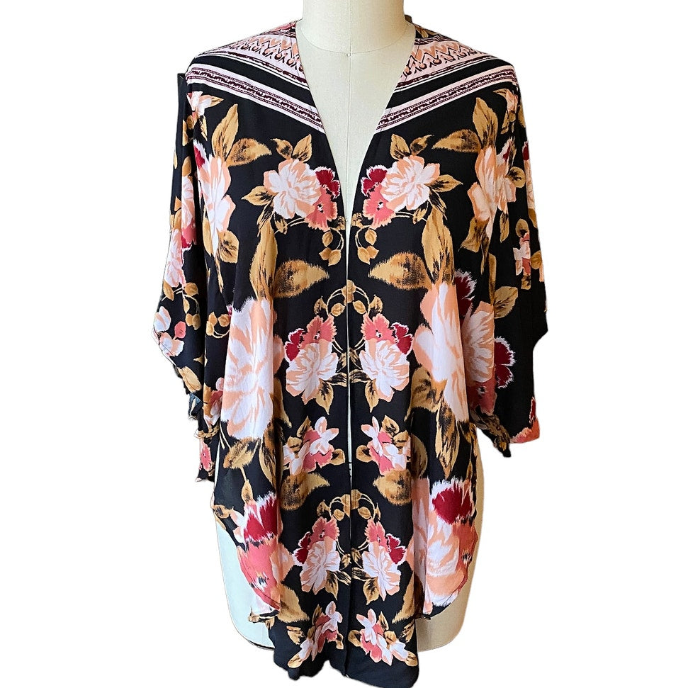 NWT Floral Kimono Wrap Blouse by Maurices ~ Women's Top Size "One Size"