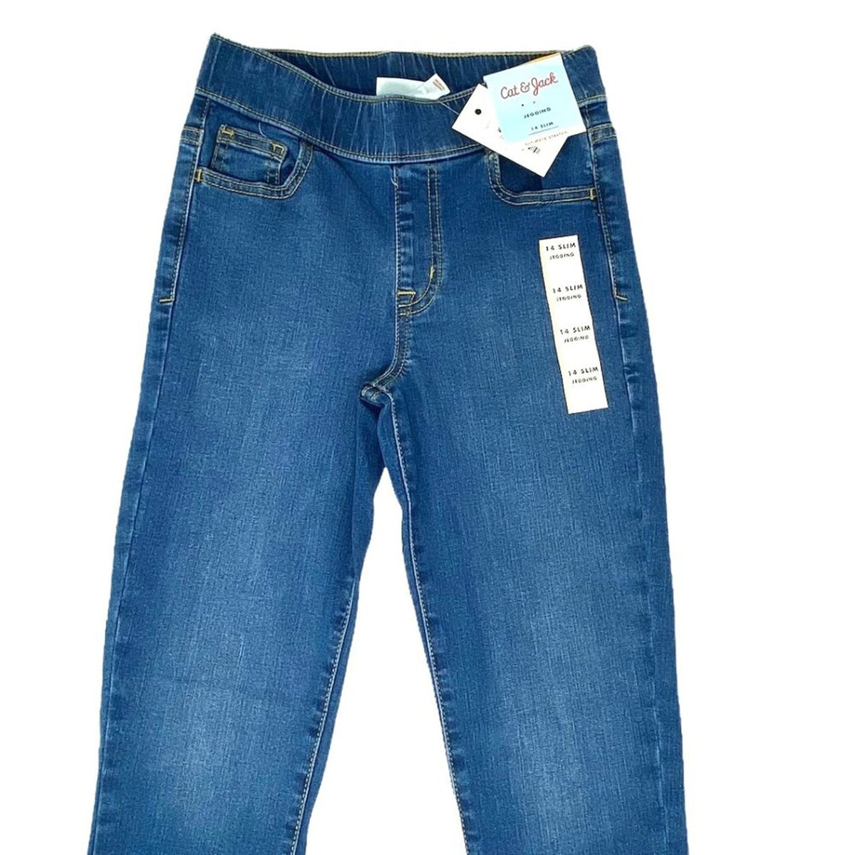 NWT ~ CAT & JACK Girls Denim Blue Jeans Jegging ~ 14 Slim Leggings ~ Stretchy