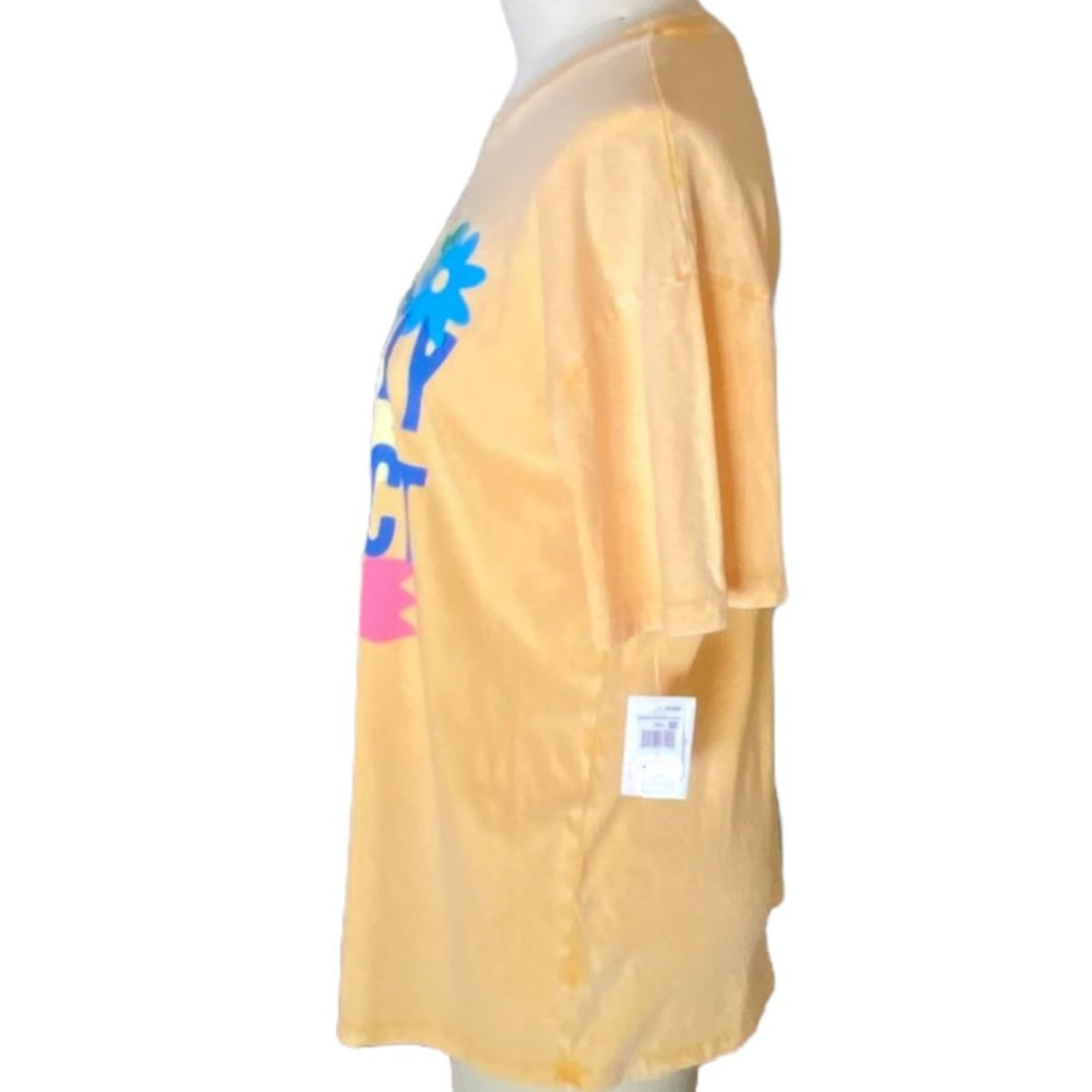 NWT ~ Yellow Cotton Floral "Perfectly Imperfect" Summer Flowers T-Shirt ~ SMALL